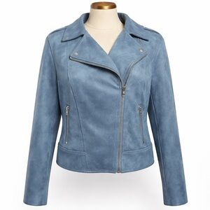 Women's Blue Moto Jacket
